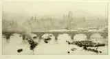 London Bridge and St Pauls on the Thames by William Lionel Wyllie, etching, sold Jan 2014