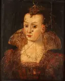 Portrait of a lady in 16th century costume, thought to be Diane de Poitiers, by French School, oil on panel, sold Jan 2014