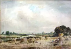 Gathering Hay by Peter De Wint, watercolour, sold Feb 2014