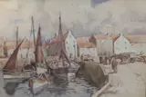 Harbour Scene by John Gutteridge Sykes, watercolour, sold Feb 2014