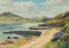 Old Harbour, Kyle of Tongue by James McIntosh Patrick Rsa Roi Are Lld, oil on canvas, sold Feb 2014