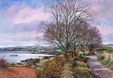 Ferry at daybreak by Donald Shearer, gouache, offered Feb 2014