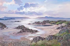 Sunset at Morar by Donald Shearer, oil on canvas, offered Feb 2014