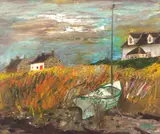 Beached Boat Bute by Rsw Rgi Ssa David McLeod Martin, oil on canvas, sold Feb 2014
