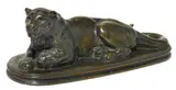 Panthère couchée by Antoine-Louis Barye, patinated bronze, sold Jun 2014