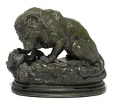 Lion au serpent No. 2 by Antoine-Louis Barye, patinated bronze, sold Jun 2014