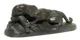 Jaguar dévorant un lièvre by Antoine-Louis Barye, patinated bronze, offered Jun 2014
