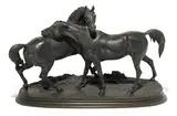 L'Accolade by Pierre-Jules Mêne, patinated bronze, sold Jun 2014