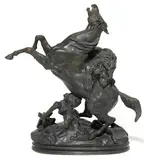 Cheval surpris par un lion by Antoine-Louis Barye, patinated bronze, offered Jun 2014