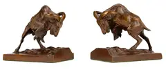 charging mountain goats by Anna Hyatt Huntington, patinated bronze, sold Jan 2014