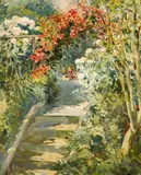 Rose Arch by Rose Arbor Charles Simpson, back of canvas bears Art Exhibitions Bureau paper label, offered Jan 2014