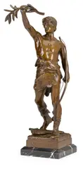 "Le Vainqueur" by Eugène Marioton, patinated bronze, sold Jan 2014