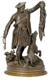 Ecossais montrant un renard à un chien by Pierre-Jules Mêne, patinated bronze, offered Jan 2014