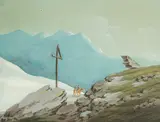 Five Alpine views: Hospitiam; Auf der Höhe der Eurka; Spithal auf der Grimsel; An der Gotthard's Strasse; and Hospital by H Maurer, gouache and watercolour, offered Jan 2014