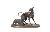 bronze figural group of a whippet and a King Charles spaniel by Pierre-Jules Mêne, bronze, sold Jan 2014