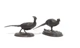 Two bronze models of cock pheasants Faisan Droit and Faison Tourné by Pierre-Jules Mêne, bronze, sold Jan 2014