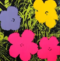 Flowers by Andy Warhol, colour screen print from the Sunday B Morning edition, sold Nov 2013