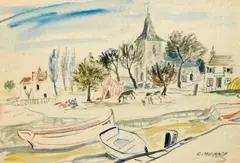 'The West Riding' (two vignettes) by Charles Murray, both signed watercolours, sold Nov 2013
