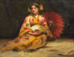 'A quick study from life' by Albert de Belleroche, indistinctly signed and inscribed verso oil on canvas, sold Nov 2013