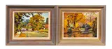 'Lorne Road, Birkenhead, Autumn' and 'Autumn Fishing', a pair by Keith Gardner, both signed 'GARDNER' (one lower right, one lower left); both signed and inscribed verso oil on board, sold Nov 2013