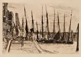 Billingsgate (Kennedy 47) by James Abbott McNeill Whistler, etching, 1859, on cream laid, a late impression, probably state 7 of 8, sold Oct 2013