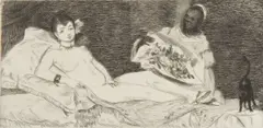 Olympia (Harris 53) by Edouard Manet, etching, 1867, sixth and final state, on wove,(unframed), sold Oct 2013
