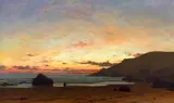 Coastal scene with man and dog by Frederick William Meyer, sold Oct 2013