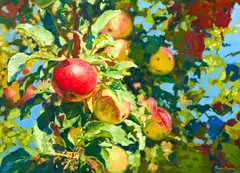 'The Apples' by Simon Kozhin, sold with an illustrated biography of the artist, offered Sep 2013