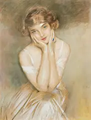 Portrait of a society beauty by Paul César Helleu, sold Sep 2013