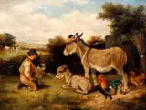 'A Tempting Bait' and 'Not Caught Yet', a pair by Reuben Hunt, both signed 'RHunt' and dated 1922 (one lower left, one lower right) oil on canvas, sold Sep 2013