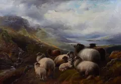 'Scotch sheep, Ben clough(?), Ayrshire' by Robert Watson, sold Sep 2013
