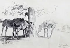 Horses in the shade by Lionel Edwards, sold Jun 2013