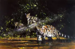 'Clouded Leopard and Cubs' by David Shepherd, sold Apr 2013