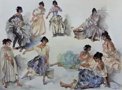 'Variations on a Theme' by William Russell Flint, sold Apr 2013
