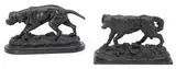 Two French patinated bronze models of sporting dogs by Antoine-Louis Barye, patinated bronze, sold Dec 2013