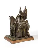 patinated bronze figural group, Monument to General Mangin by Maxime Real del Sarte, patinated bronze, offered Sep 2013