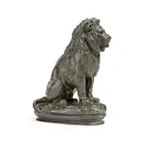 bronze model of the Seated Lion by Antoine-Louis Barye, bronze, sold Apr 2013