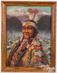 portrait of a Native American Indian woman by Frederick L. Hubbard, oil on canvas, sold Mar 2021