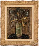 still life of flowers by Enrico Campagnola, oil on canvas, sold Feb 2021