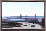 industrial scene by Fritz Vonderheiden, oil on canvas, sold Feb 2021