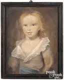 portrait of a child by Samuel Broadbent, ca. 1793, oil on board, sold Jan 2021