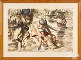 illustration by Robert Riggs, watercolor, offered Jan 2021
