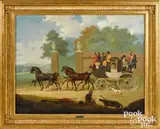 of the Manchester Independent mail carriage by James Pollard, oil on canvas, sold Jan 2021