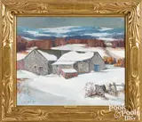 winter landscape by Arthur Meltzer, oil on canvas, sold Jan 2021