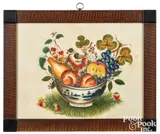 theorem of a bowl of fruit by David Y. Ellinger, oil on velvet, sold Jan 2021