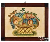 theorem of a basket of fruit by David Y. Ellinger, oil on velvet, sold Jan 2021
