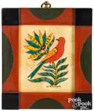 fraktur of distilfinks by David Y. Ellinger, watercolor, sold Jan 2021