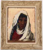 portrait by Arnold Hoffmann, oil on board, sold Jan 2021