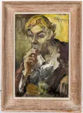 portrait titled The Thinker by Arnold Hoffmann, oil on canvas, sold Jan 2021