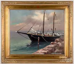 ship portrait by Anna Gerhardt, oil on canvas, sold Jan 2021